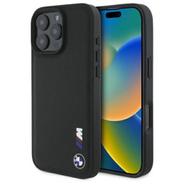 Etui BMW Smooth Rubber Logo do iPhone 16 Pro Max, czarne