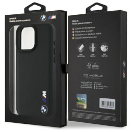 Etui BMW Smooth Rubber Logo do iPhone 16 Pro Max, czarne