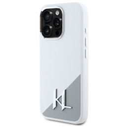 Etui Karl Lagerfeld Silicone Initial Metal Logo MagSafe do iPhone 16 Pro, biały/white