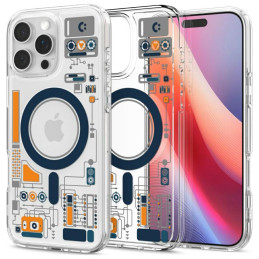 Etui Spigen Ultra Hybrid Mag do MagSafe do iPhone 16 Pro Max, granatowo-pomarańczowe (Analogue)