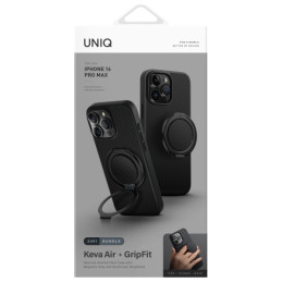 Etui UNIQ Keva Air MagSafe do iPhone 16 Pro Max, czarne