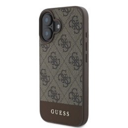 Etui Guess 4G Bottom Stripe do iPhone 16, brązowy/brown