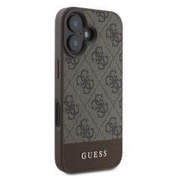 Etui Guess 4G Bottom Stripe do iPhone 16, brązowy/brown