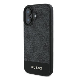 Etui Guess 4G Bottom Stripe do iPhone 16, szary/grey
