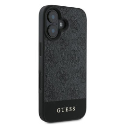 Etui Guess 4G Bottom Stripe do iPhone 16, szary/grey