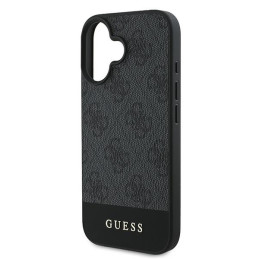 Etui Guess 4G Bottom Stripe do iPhone 16, szary/grey