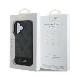Etui Guess 4G Bottom Stripe do iPhone 16, szary/grey
