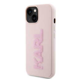 Etui Karl Lagerfeld 3D Rubber Glitter Logo do iPhone 15 Plus, różowy/pink