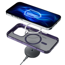 Etui 3mk Frosty MagCase do iPhone 15 Plus, półprzezroczyste z fioletowym