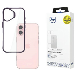 Etui 3MK SatinArmor+ Case do iPhone 16, przezroczyste z fioletową ramką