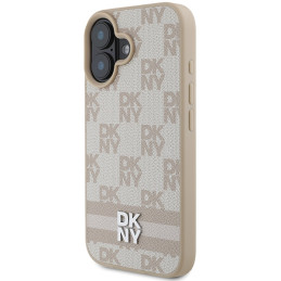 Etui DKNY Checkered Pattern & Printed Stripes do iPhone 16, różowy/pink