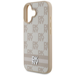 Etui DKNY Checkered Pattern & Printed Stripes do iPhone 16, różowy/pink