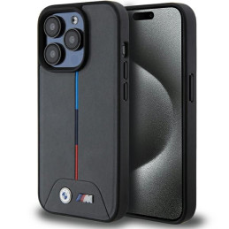 Etui BMW M Quilted Tricolor MagSafe do iPhone 15 Pro, szary/grey