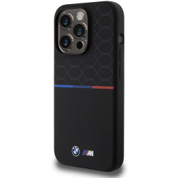 Etui BMW M Silicone Pattern MagSafe do iPhone 15 Pro, czarne
