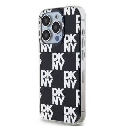Etui DKNY IML Checkered Mono Pattern do iPhone 15 Pro, czarne