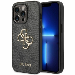 Etui Guess 4G Big Metal Logo do iPhone 15 Pro, szary/grey