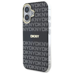 Etui DKNY Repeat Texture Pattern With Stripe do iPhone 16, czarne