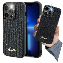 Etui Guess Disco Metal Script do iPhone 15 Pro, czarne