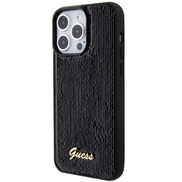Etui Guess Sequin Script Metal do iPhone 15 Pro, czarne