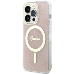 Etui Guess IML 4G MagSafe do iPhone 15 Pro, rózowy/pink