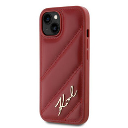 Etui Karl Lagerfeld Diagonal Quilted Script do iPhone 15, czerwone