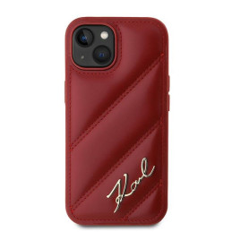 Etui Karl Lagerfeld Diagonal Quilted Script do iPhone 15, czerwone