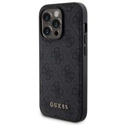 Zestaw Etui + Powerbank 5000mAh Guess 4G Metal Logo MagSafe do iPhone 15 Pro, czarne