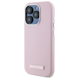Etui Karl Lagerfeld FW Metal Plate MagSafe do iPhone 15  Pro Max, różowy/pink