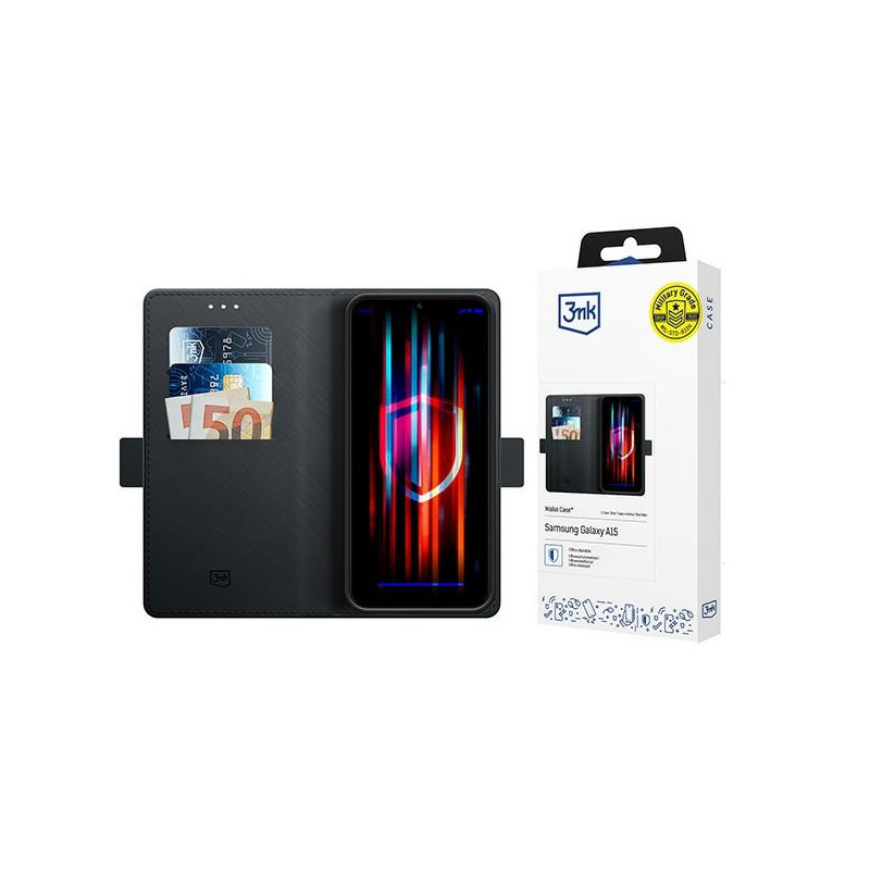 Etui 3MK Wallet Case do Galaxy A15 5G, czarne