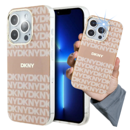 Etui DKNY IML Mono & Stripe MagSafe do iPhone 14 Pro Max, różowy/pink