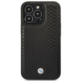 Etui BMW Leather Diamond Pattern MagSafe do iPhone 14 Pro Max, czarne