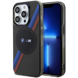 Etui BMW Tricolor Stripes MagSafe do iPhone 14 Pro Max, szary/grey