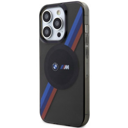 Etui BMW Tricolor Stripes MagSafe do iPhone 14 Pro Max, szary/grey