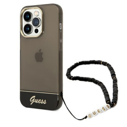 Etui Guess Translucent Pearl Strap do iPhone 14 Pro Max, czarne