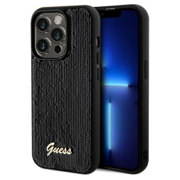 Etui Guess Sequin Script Metal do iPhone 14 Pro Max, czarne