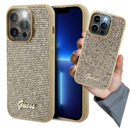 Etui Guess Disco Metal Script do iPhone 14 Pro Max, złote