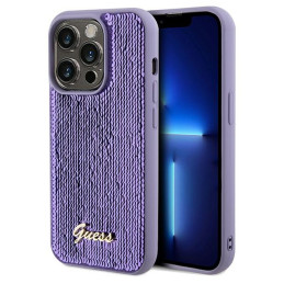 Etui Guess Sequin Script Metal do iPhone 14 Pro Max, fioletowy/purple