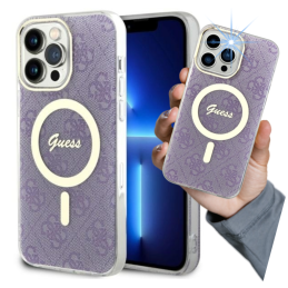 Etui Guess IML 4G MagSafe do iPhone 14 Pro Max, purpurowy/purple