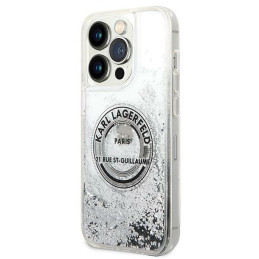 Etui Karl Lagerfeld Liquid Glitter RSG do iPhone 14 Pro Max, srebrny/silver