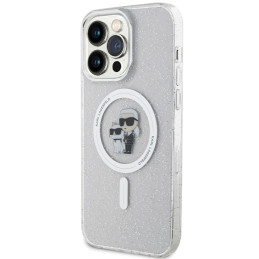 Etui Karl Lagerfeld Karl&Choupette Glitter MagSafe do iPhone 14 Pro Max, transparent