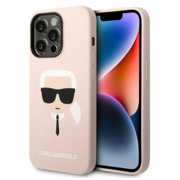 Etui Karl Lagerfeld Silicone Karl`s Head do iPhone 14 Pro Max, różowy/pink