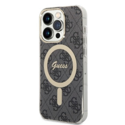 Zestaw Guess 4G Print MagSafe Etui + Ładowarka do iPhone 14 Pro Max, czarne