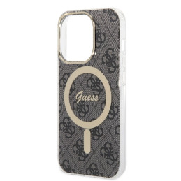 Zestaw Guess 4G Print MagSafe Etui + Ładowarka do iPhone 14 Pro Max, czarne