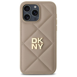 Etui DKNY Quilted Stack Logo do iPhone 14 Pro Max, beżowy/beige