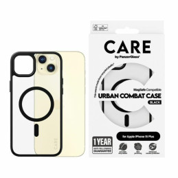 Etui CARE by PanzerGlass Urban Combat Case MagSafe do iPhone 15 Plus, przezroczyste z czarnym
