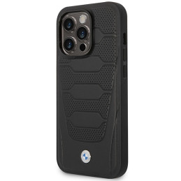 Etui BMW Leather Seats Pattern MagSafe do iPhone 14 Pro, czarne