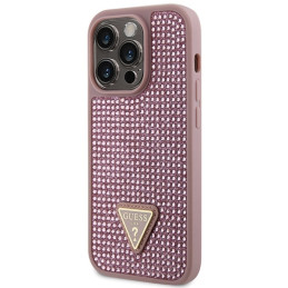 Etui Guess Rhinestone Triangle do iPhone 14 Pro, różowy/pink
