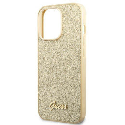 Etui Guess Glitter Script do iPhone 14 Pro, złote