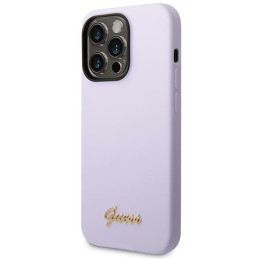 Etui Guess Silicone Vintage do iPhone 14 Pro, fioletowy/purple