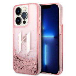 Etui Karl Lagerfeld Liquid Glitter Big KL do iPhone 14 Pro, różowy/pink